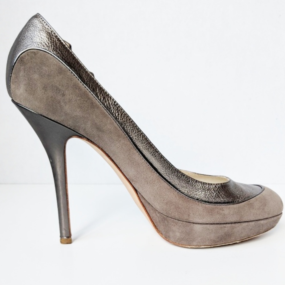 Dior Metallic Suede Pumps with Charm - Picture 3 of 8